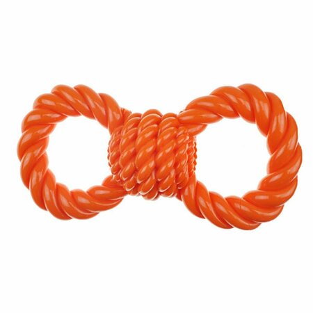 PETPALACE TPR Tug Rope Dog Toy Figure 8, Orange PE2640042